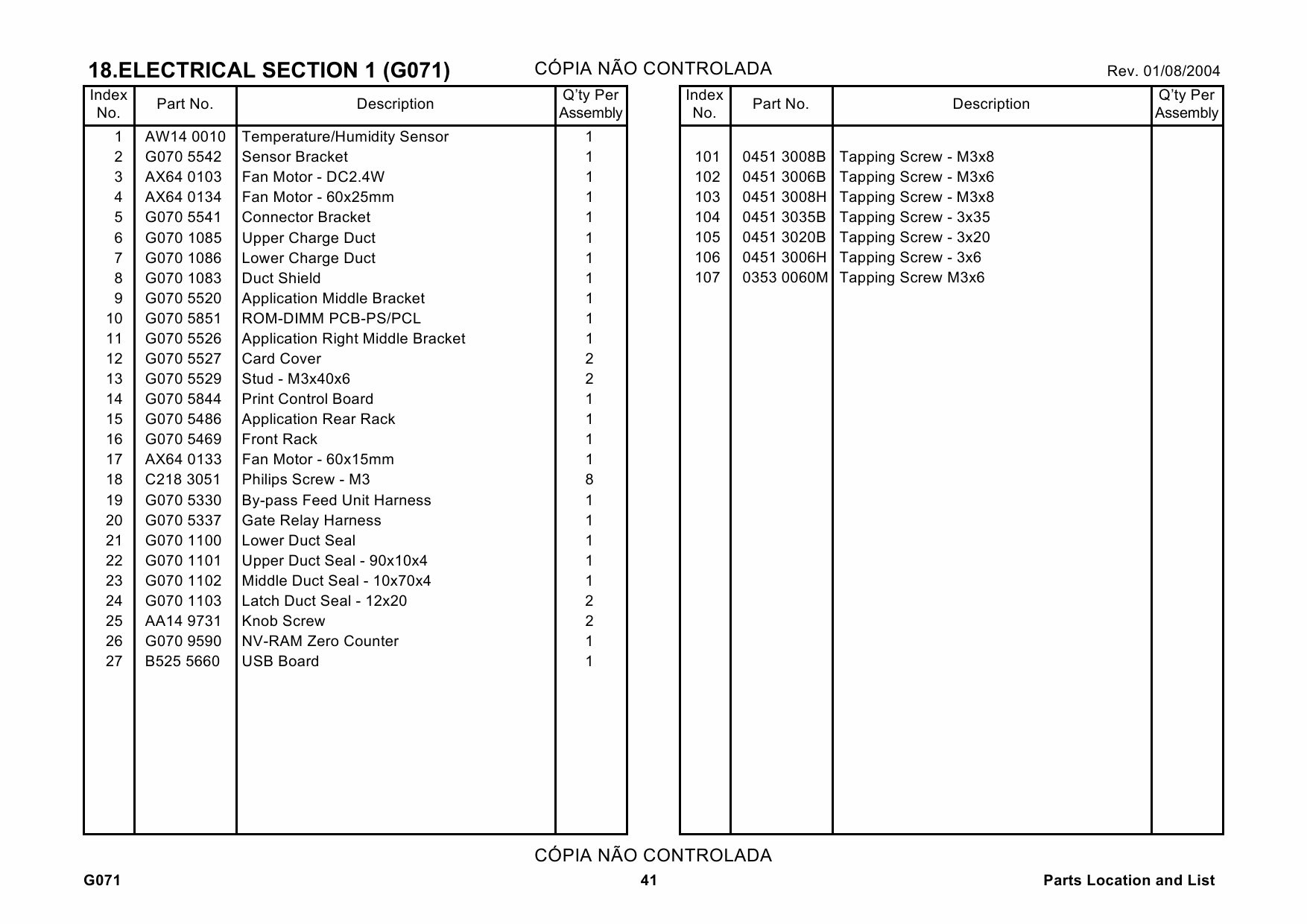 RICOH Aficio CL-5000 G071 Parts Catalog-6